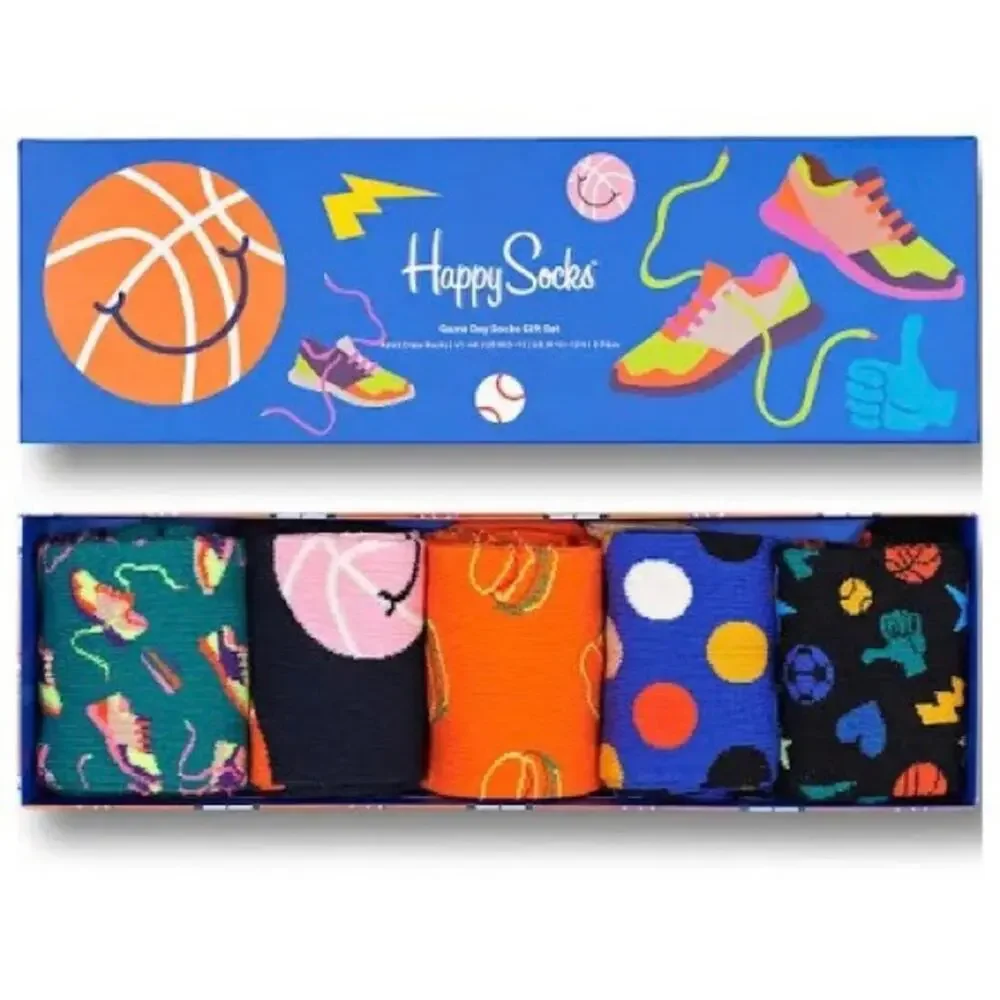 NWT Happy Socks Adults 5-Pack Game Day Socks Gift Set.
